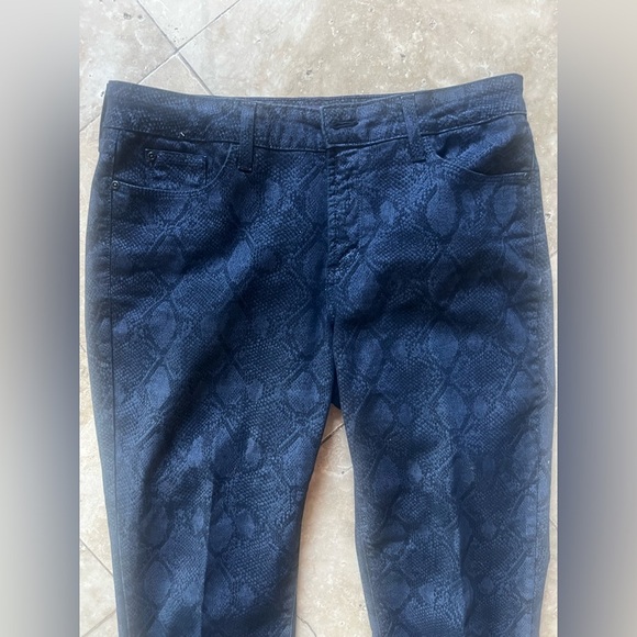 NYDJ ladies navy and black snake print pattern pants 12P. Perfect condition - Picture 5 of 13